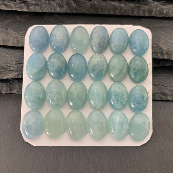 Aquamarine Oval 10x14mm cabochon