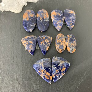 Sodalith Paare 18 x 24 mm langes Cabochon