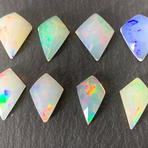 Faceted Ethiopian Opal kite cabochon