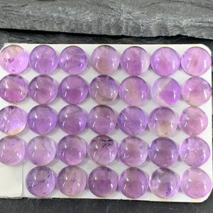 Amethyst round 10mm cabochon - Calibrated cabochons