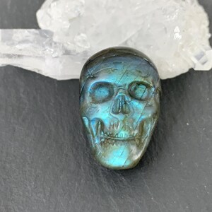 Labradorite Skull Cabochon 14x21mm, Halloween Jewelry, Natural Gemstone Cabochon, Handcrafted