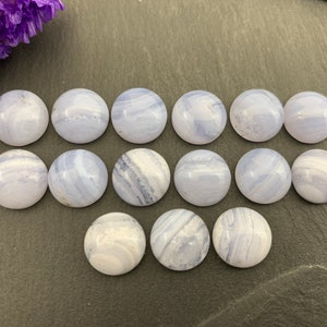 Blue Lace Agate round 12mm cabochon - Calibrated cabochons