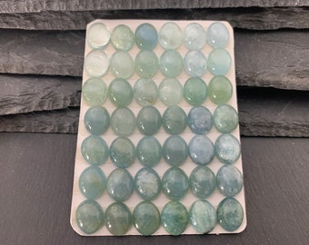 Aquamarijn ovale cabochon 10 x 12 mm - Gekalibreerde cabochons *