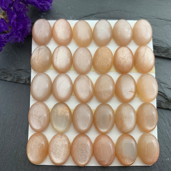 Peach Moonstone 10x14mm Cabochon