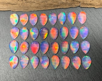 Facettierte Aurora Opal Perle 8 x 12 mm Cabochon - Doublette Cabochons / Wählen Sie Ihr Cabochon aus