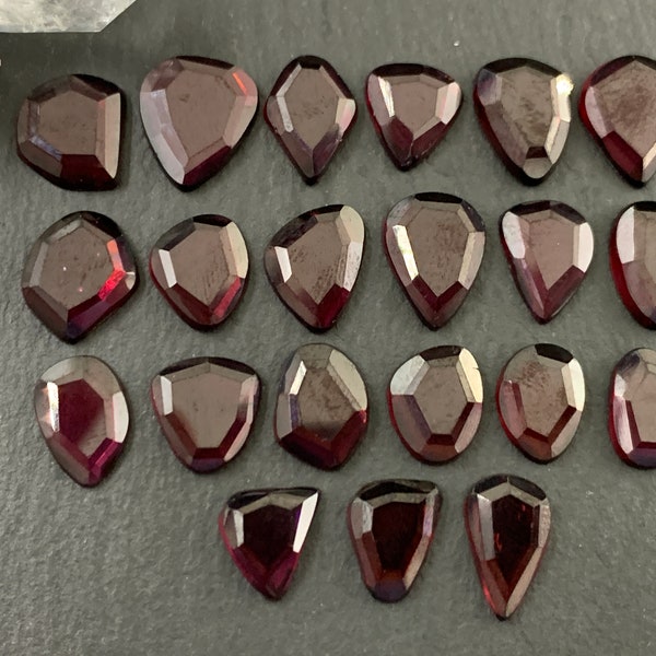 Faceted Garnet cabochon