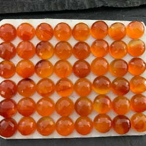 Facettierte Karneol runde 8 mm Cabochon- kalibrierte Cabochons