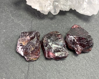 Rough Garnet 13mm lot of 3 Garnets