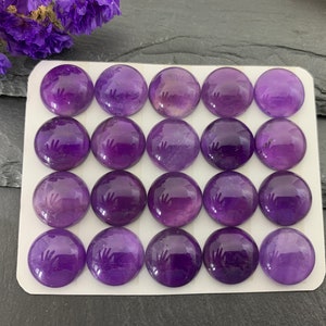 Amethyst Round 15mm cabochon - Calibrated cabochons