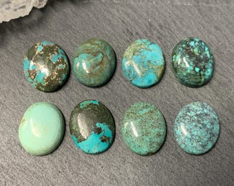 Tibetaans turkoois ovaal 10 x 12 mm cabochon
