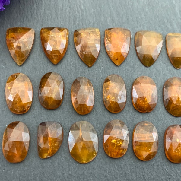 Faceted Orange Kyanite Cabochon