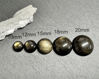 ゴールドオブシディアン ラウンド 10、12、15、18、20 mm カボション - キャリブレーション済みカボション *