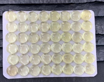 Lemon Quartz round 8mm cabochon - Calibrated cabochons *