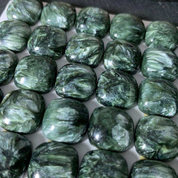 Seraphinite Square Cushion 15x15mm cabochon