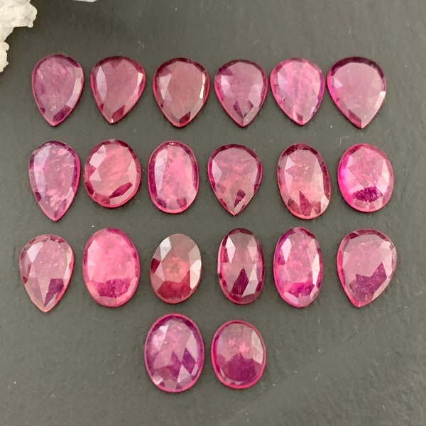 Rose Cut Pink Sapphire 9-11mm long Cabochon