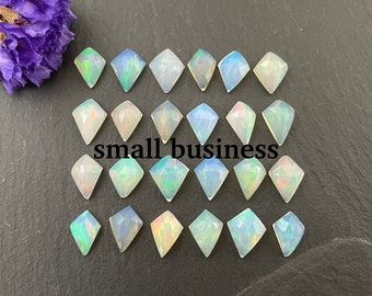 Faceted Ethiopian Opal kite 7-8mm long cabochon *