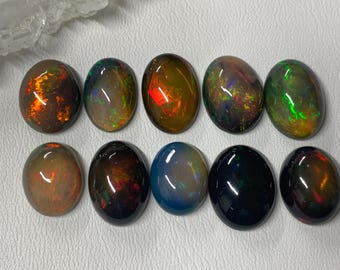 Natural Black Ethiopian Opal 12-14mm long cabochon/ Select your cabochon *