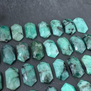 Faceted Emerald long hexagon 8x16mm cabochon/ F8 bild 7