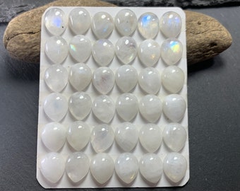 レインボームーンストーン ペア 10 x 12 mm カボション *