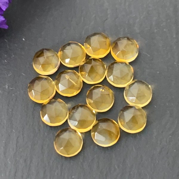 Faceted Citrine Round 6mm cabochon