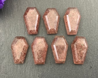 Erdbeer Quarz Coffin 10 x 16 mm cabochon