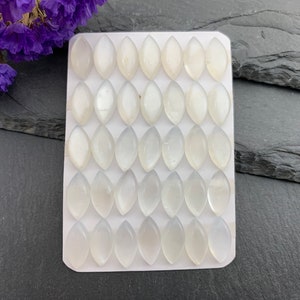 White Moonstone marquise 6x12mm cabochon - Calibrated Cabochons