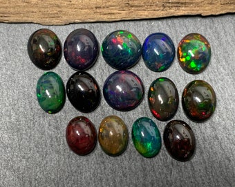 Natural Ethiopian Black Opal 6-10mm long Cabochon/ Select your cabochon