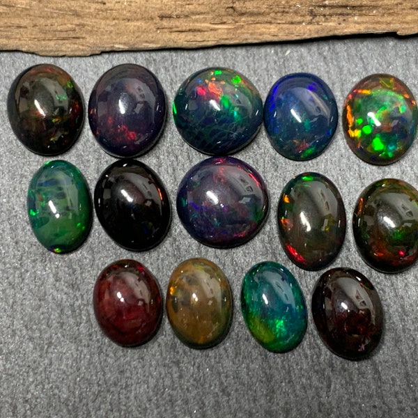 Natural Ethiopian Black Opal 6-10mm long Cabochon/ Select your cabochon