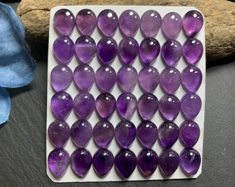 Amethistpeer 8 x 10 mm cabochon *