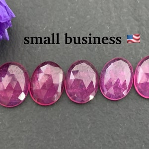 Faceted Pink Sapphire oval 7x9mm Cabochon | Natural Raspberry Sapphire