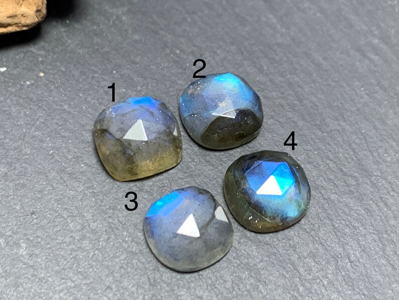 Faceted Labradorite Square Cushion 10mm Cabochon Faceted Labradorite Square Cushion 10mm Cabochon