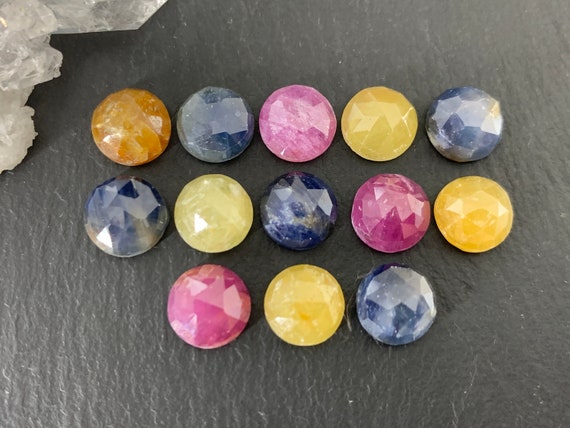 Faceted Sapphire round 8mm Cabochon