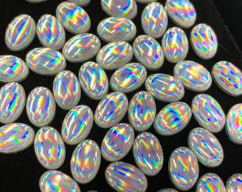 Mystic Rainbow Quartz ovaal 8 x 12 mm, 10 x 14 mm cabochon doublet *