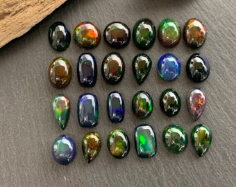 Natural Ethiopian Black Opal 12- 14mm long Cabochon/ Select your cabochon