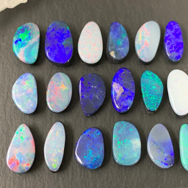 Australische Opal Doublette 11-13 mm langer Cabochon - Stück auswählen/ AO141 *