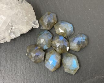 Faceted Labradorite 8x12mm cabochon