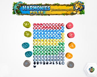 Mise à niveau des jetons animaux du jeu de société Harmonies "Pulse"