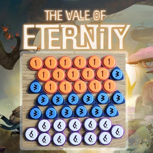 Point tokens from The Vale of Eternity tokens board game