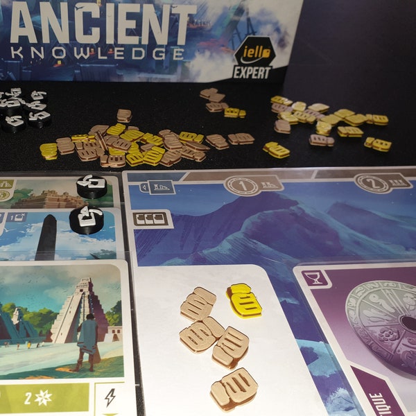 Mise à niveau des jetons du jeu Ancient Knowledge Board game