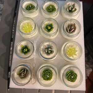 Candle Favors Bulk - Succulent Candle - Special Occassion Favors - Wedding Favors - Birthday Party Favors - Custom Candle Favors
