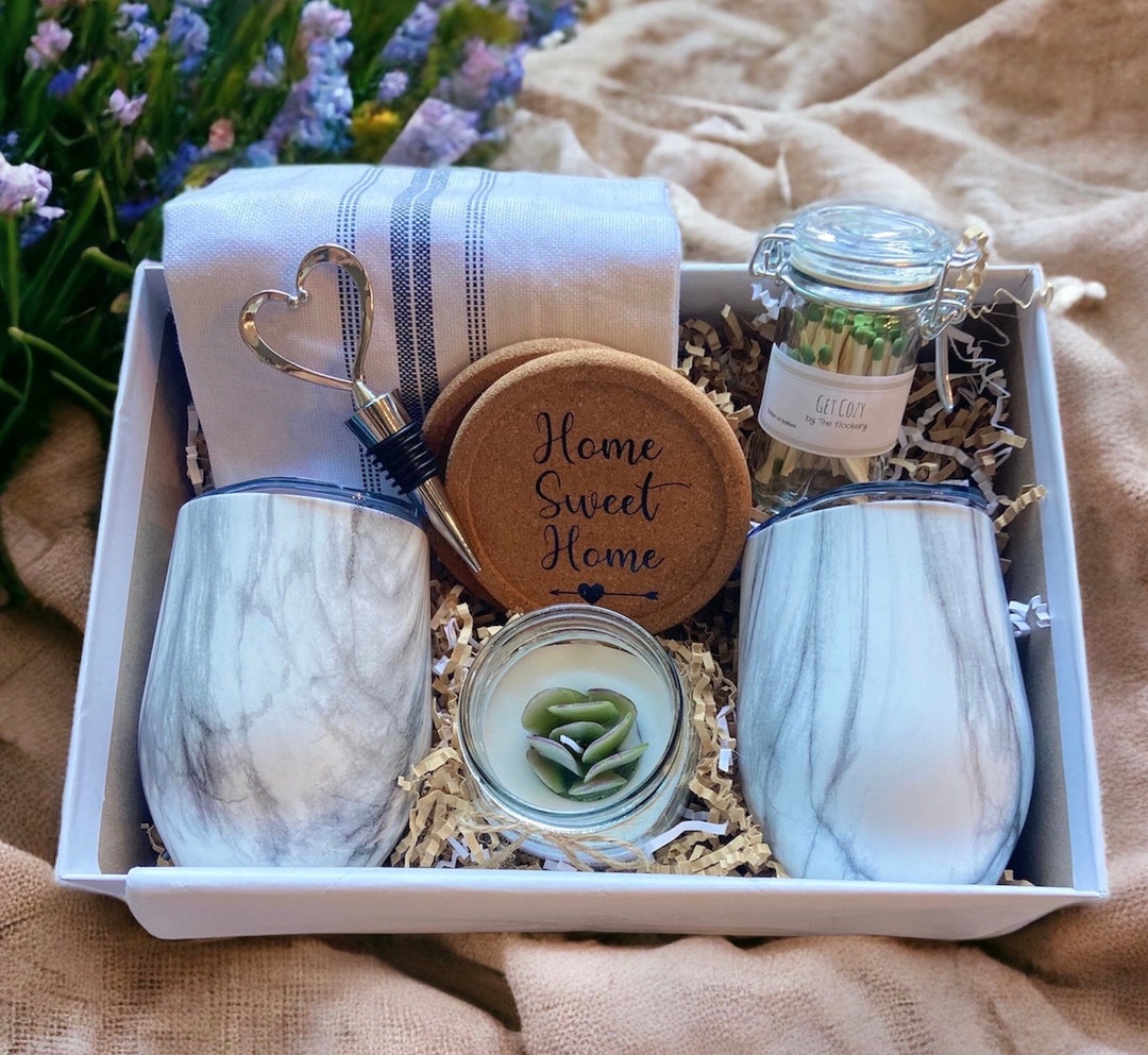 New Home Gift | Homeowners Gift Box | Real Estate Housewarming Gift Box |  with Succulent, Candle, Raw Honey, Handmade Soap, Flower Seeds