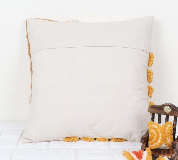 DK Homewares Étnico Fundas De Cojines Decoracion Decorativo Melocotón Fundas Para Cojines 24 X 24 Bohemio Bordado Espejo Algodón | 1 Piece (60 X 60 Cm