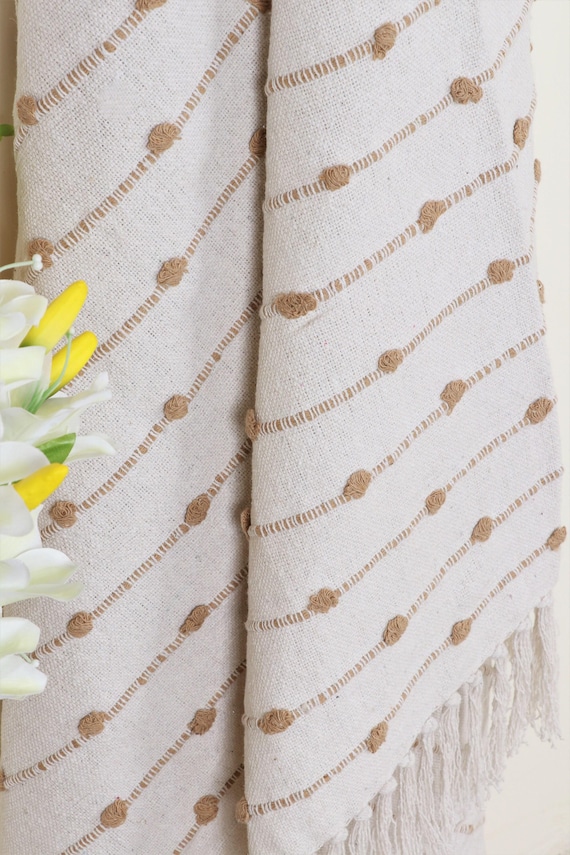 IMPERF】Ivory Flow Throw Blanket : L NEWCOSPLAY Knitted Ivory