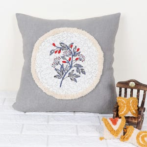 Handmade Floral Block Print Pillow Cover: Boho Chic Cotton Cushion (18x18 Inch)