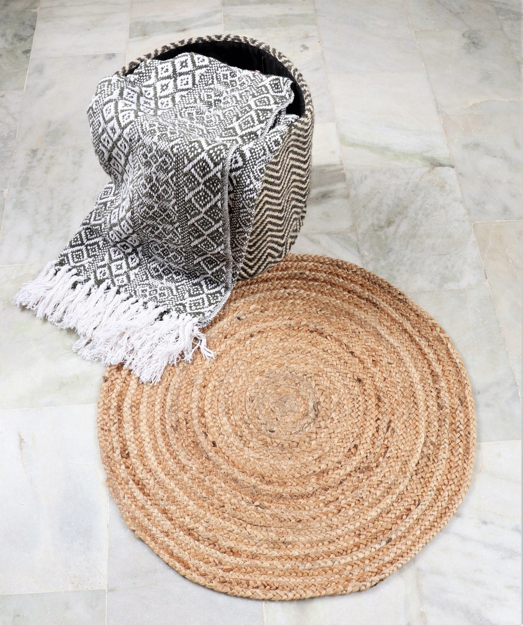 Yute Round Rug Jute Round Rug Natural Jute Rug Handmade Braided Rug Round Area Rug ...