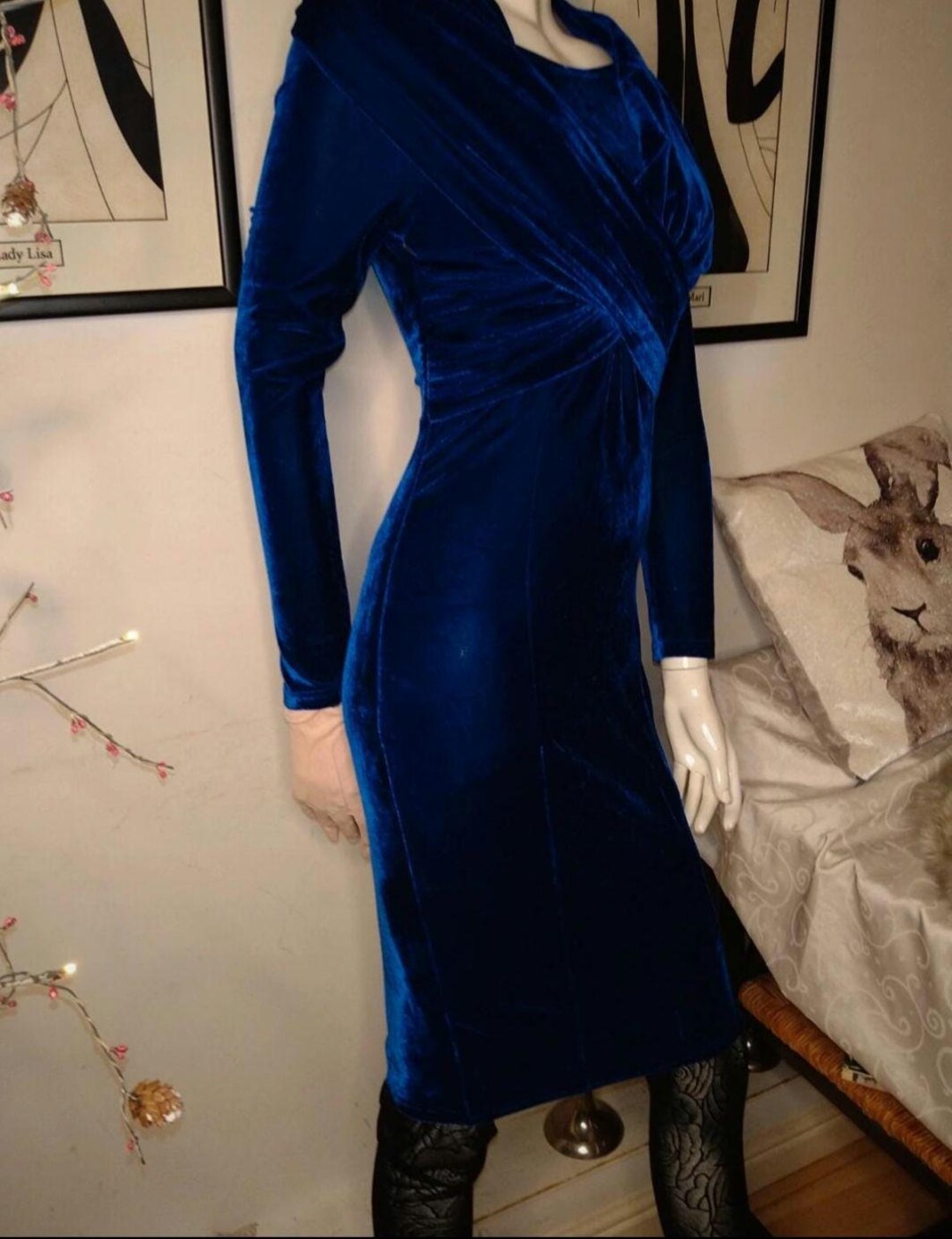 Velvet Tailored Royal Blue Blazer Dress