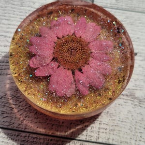 Phone Grip - Orange with Pink Flower