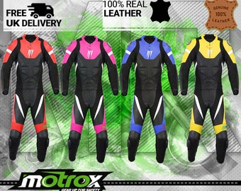 MotoGirl Leather Motorcycle Suit: Cowhide Biker Riding Suit, CE Armored