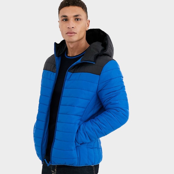 Mens Puffer Jacket Zip up Diamond Quilted Lined Bubble Coat Padded Puffer Winter Etsy UK