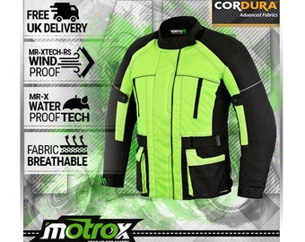 Chaqueta de moto Hiviz impermeable con certificación CE (Reino Unido)